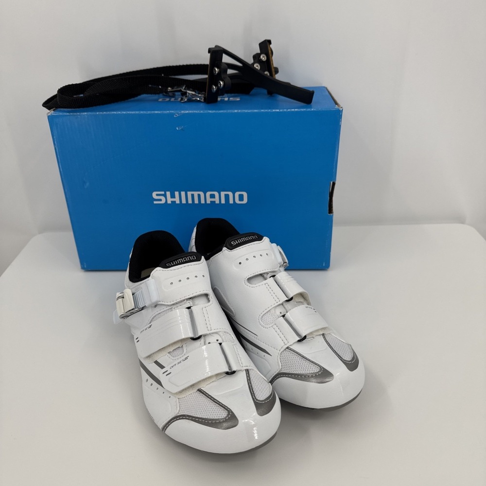 Shimano WR42 Dynalast SPD-SL Women's 40 US 7.8 Specific Fit White Shoes NEW